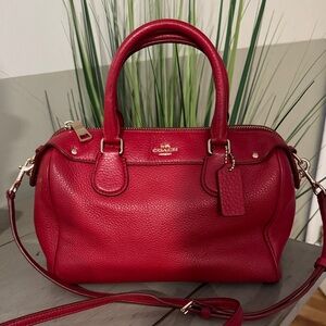 Coach Red Pebbled Leather Bennet crossbody bag